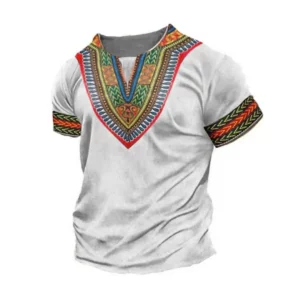 camiseta de gola africana